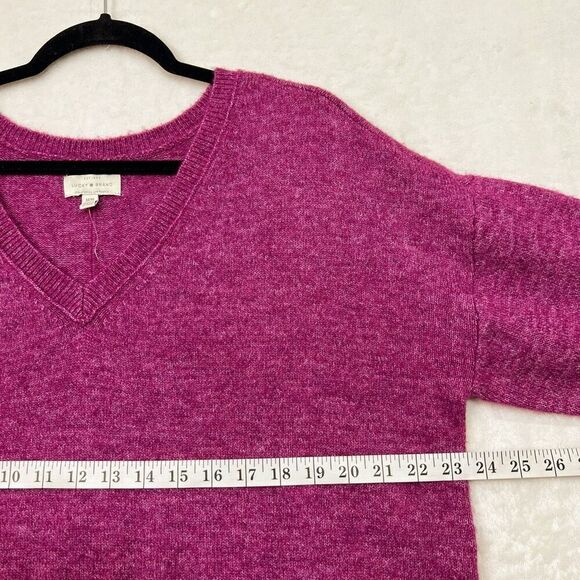 Lucky Brand Magenta V-Neck Sweater Wool Blend Size M NWOT Lightweight Casual - Picture 7 of 10